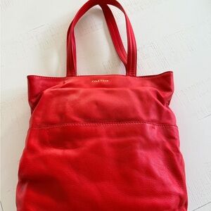 Cole Haan Classic Scarlet Pebbled Leather Shopper
